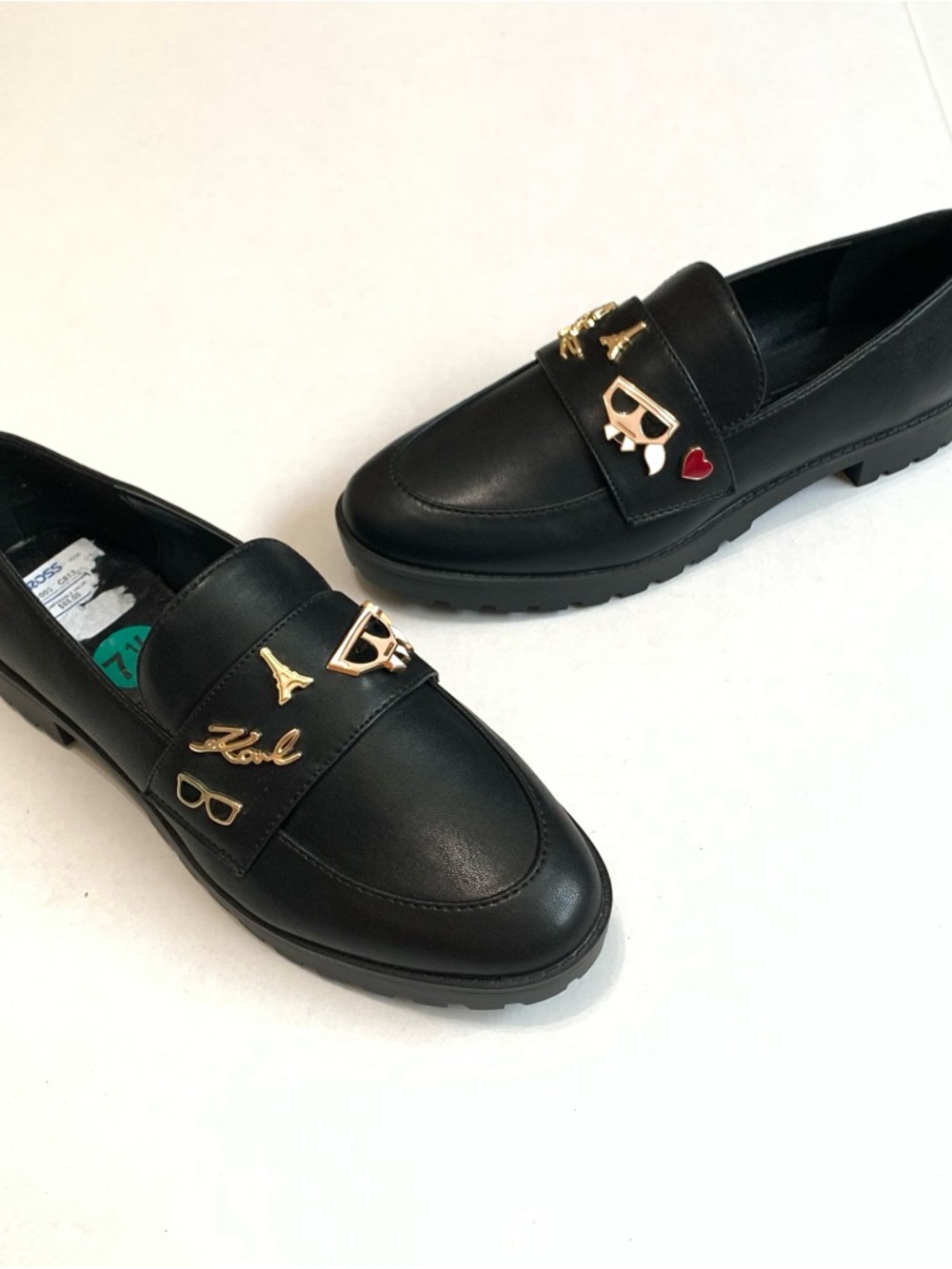 Karl Lagerfeld Paris Women's Laylah Loafer Flats Black Size 7.5